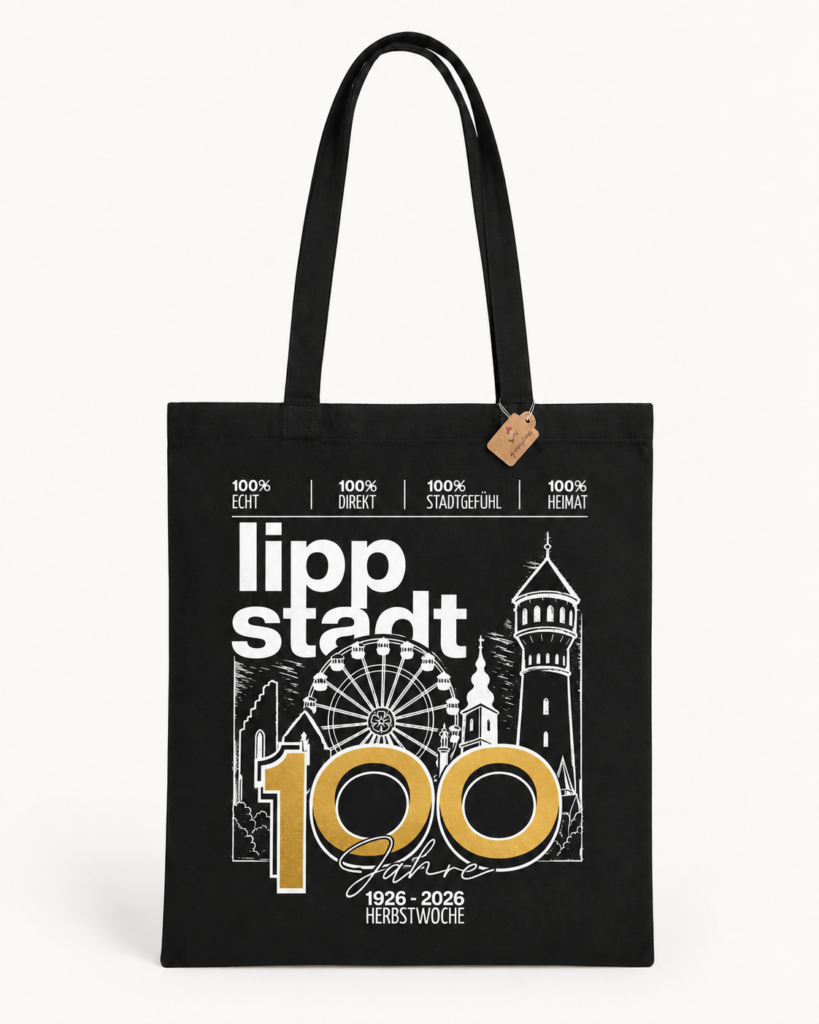 100 Jahre Herbstwoche - Fairtrade Tragetasche schwarz